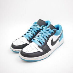NIKE 1 Low Men's 8.5 White black & blue leather athletic sneakers running shoes